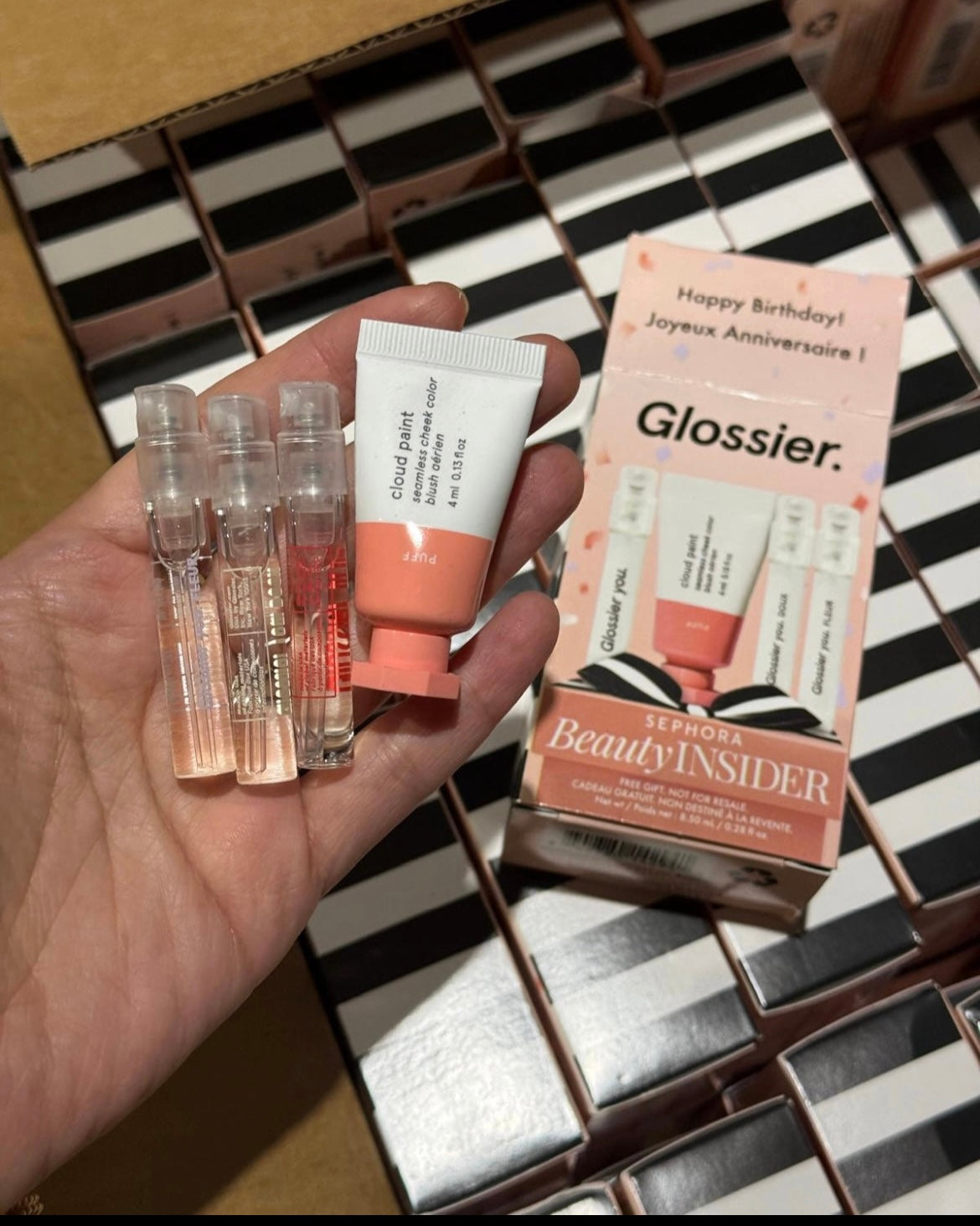 Glossier Cloud Paint Blush + Glossier You Perfume Samples