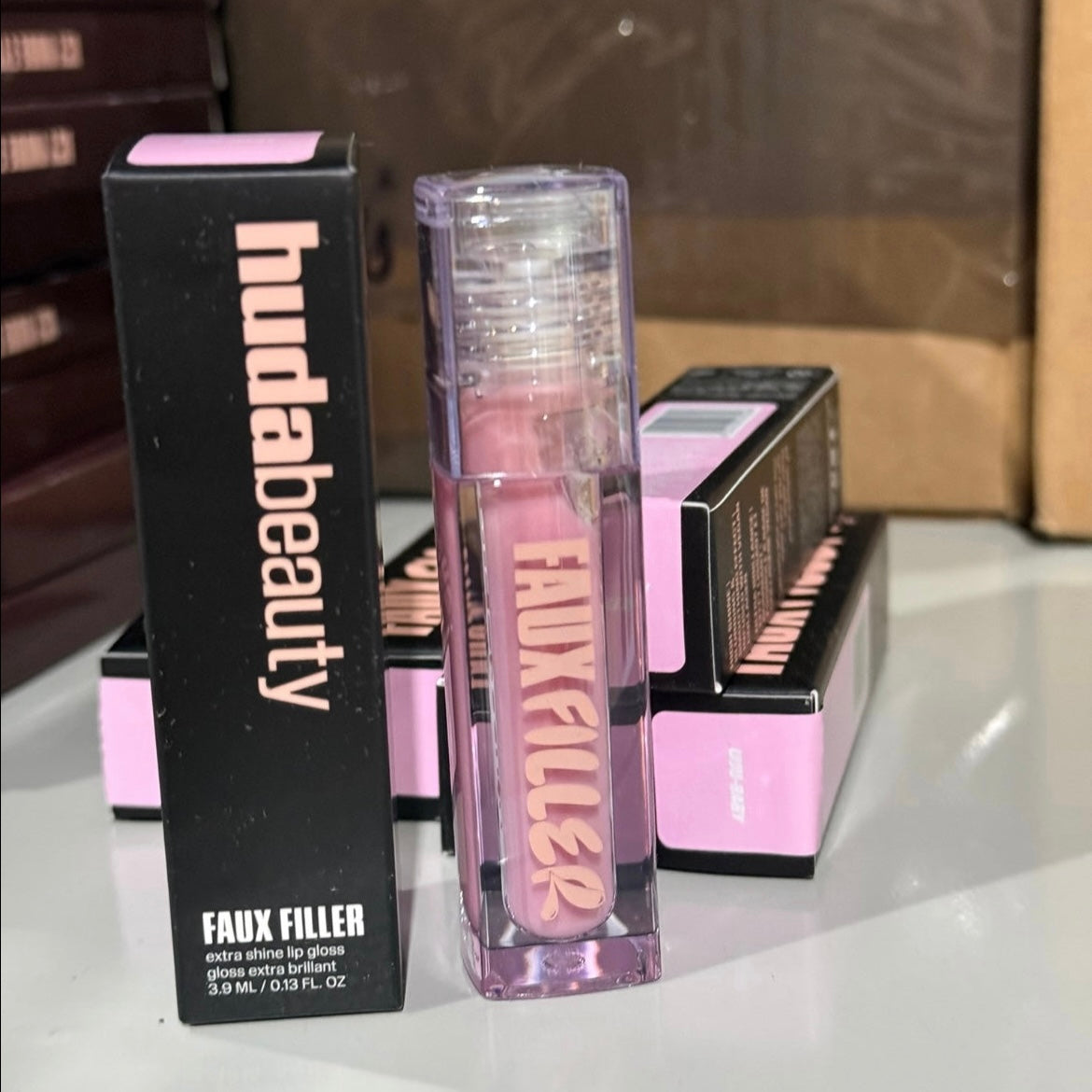 HUDA BEAUTY Faux Filler Shiny Non-Sticky Lip Gloss