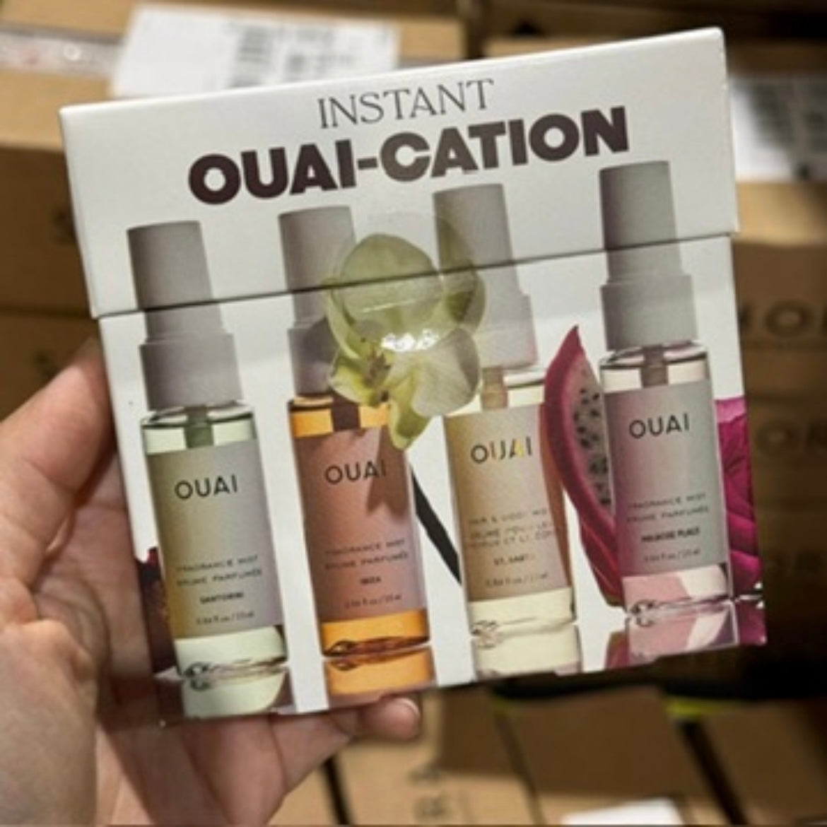 OUAI Mini St. Barts, Ibiza, Santorini & Melrose Hair &Body Mist Set