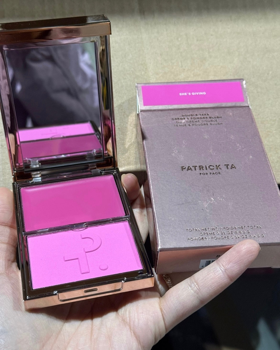 PATRICK TA 
Major Headlines Double-Take Crème & Powder Blush Duo