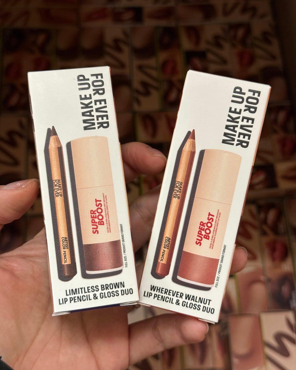 MAKE UP FOR EVER 
Mini Artist Color Pencil Lip Liner & Full Size Super Boost Lip Gloss Kit